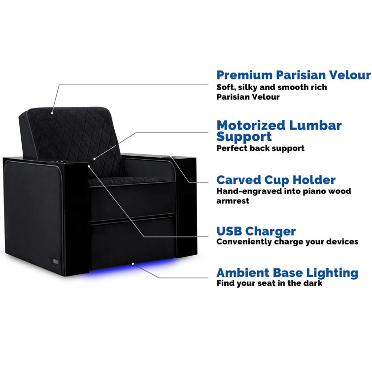 Valencia Theater Seating Upholstered Home Theater Seating with Cup Holder Wayfair Canada